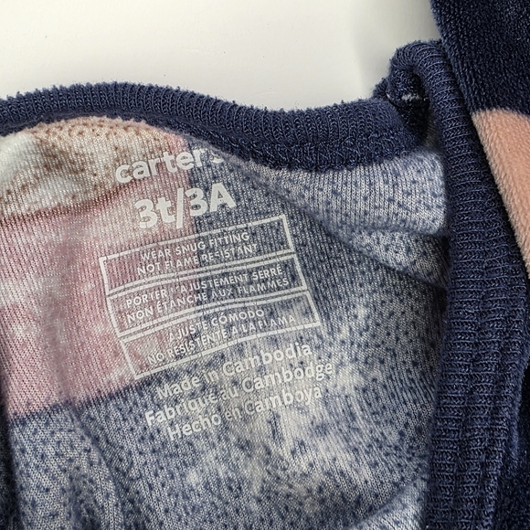 Carter's Pajama Set Blue Hot Cocoa Print 3T - Picture 3 of 8